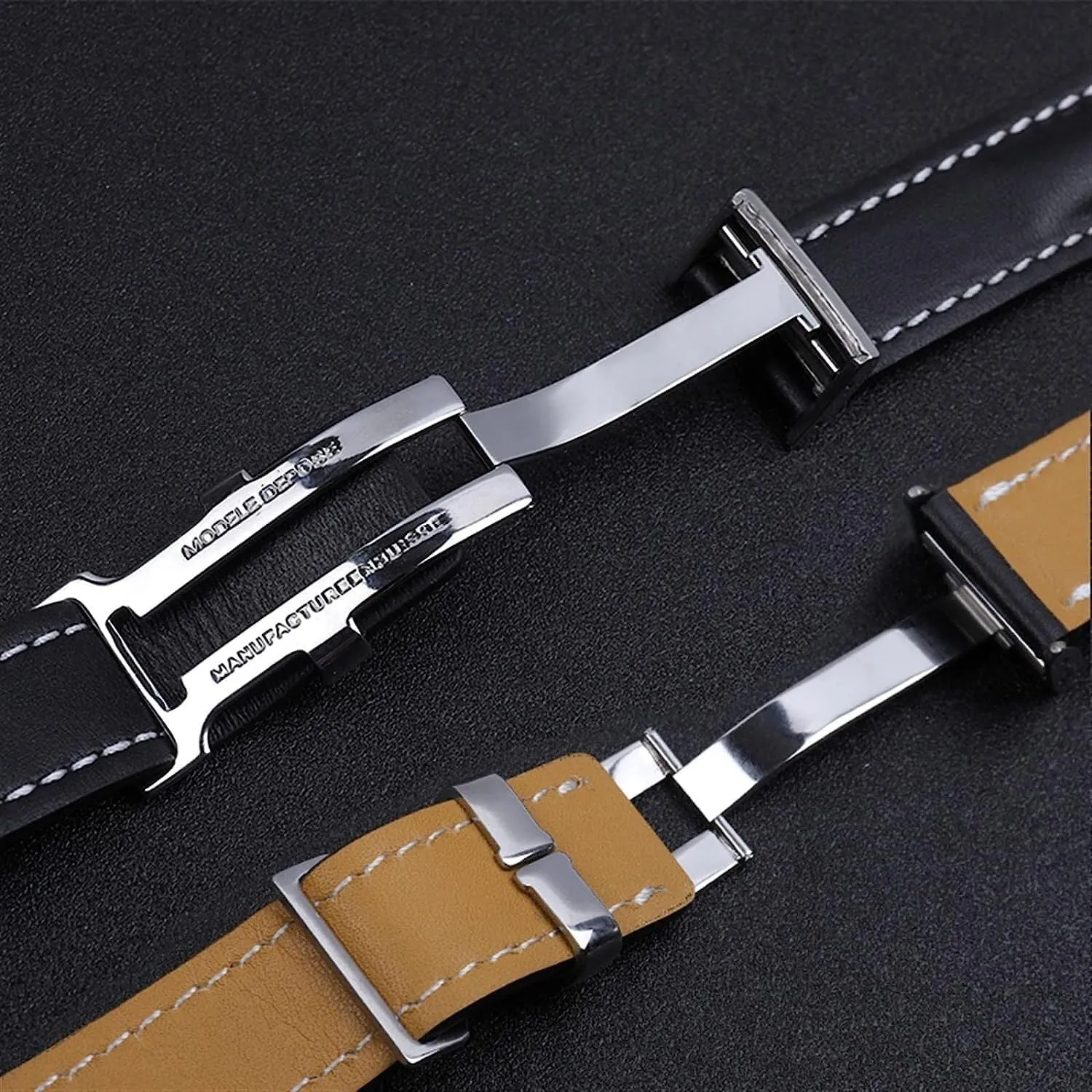 Leather watch band vain monarchy aerodynamic meat editor carbon for Breitling Premier B01 Colt Chronograph Avenger AVIATOR Strap Italy Genuine 