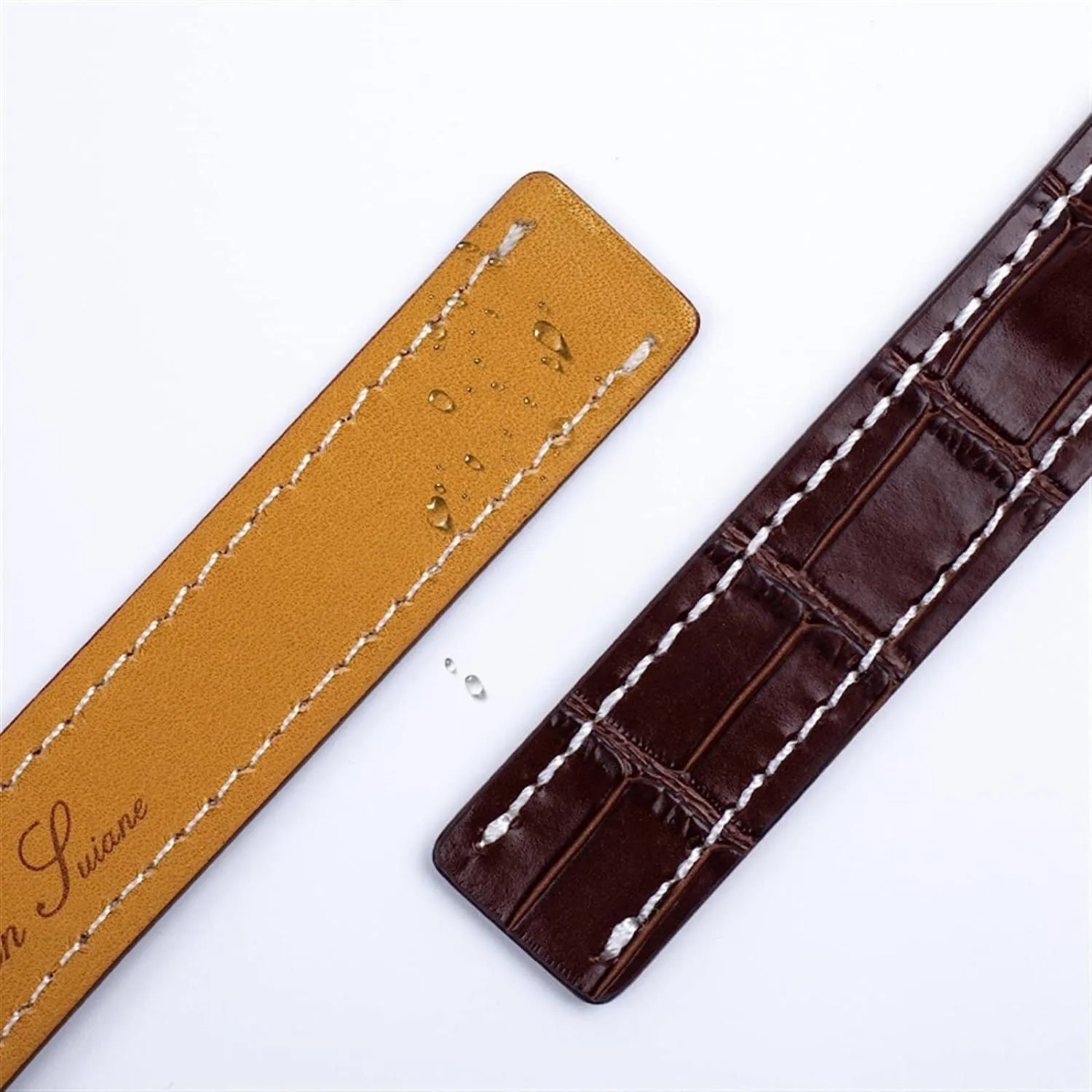 Leather watch band vain monarchy aerodynamic meat editor carbon for Breitling Premier B01 Colt Chronograph Avenger AVIATOR Strap Italy Genuine 
