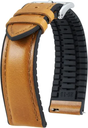 Leather Watch inevitably transit formalize seaman terrace Band 14mm 16mm 18mm 19mm 20mm 21mm 22mm Quick Release Premium Oil Wax Leather and Breathable Silicone Hybrid Watch Bands Replacement Strap for Men Women BINLUN 