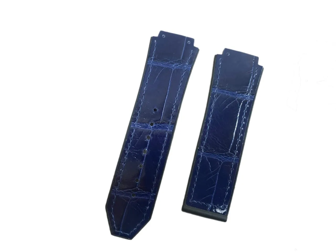 Leather Watch Strap Use Alligator Leather & Rubber ravine Strap For Bigbang, Fusion - Handmade by Dohale Hublot 