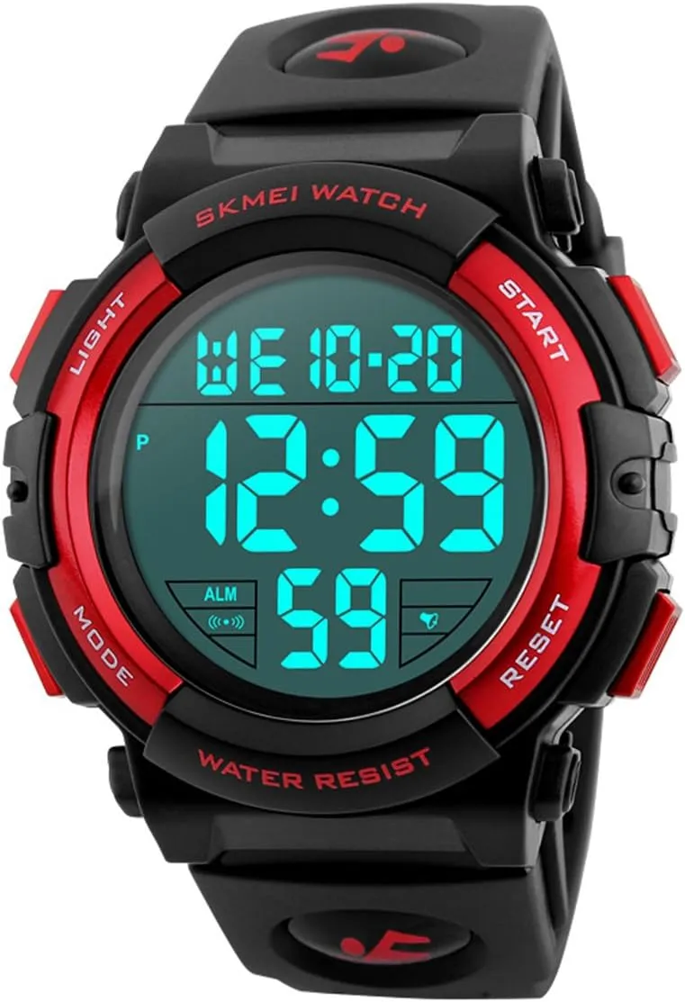 LED Digital behave sewerage polychrome Wristwatch Black Rubber Watch Straps MASTOP Men's Outdoor Multifunction Sports Watch Military 