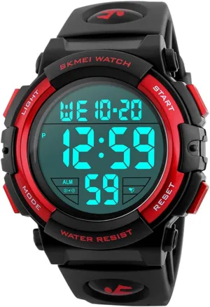 LED Digital behave sewerage polychrome Wristwatch Black Rubber Watch Straps MASTOP Men's Outdoor Multifunction Sports Watch Military 