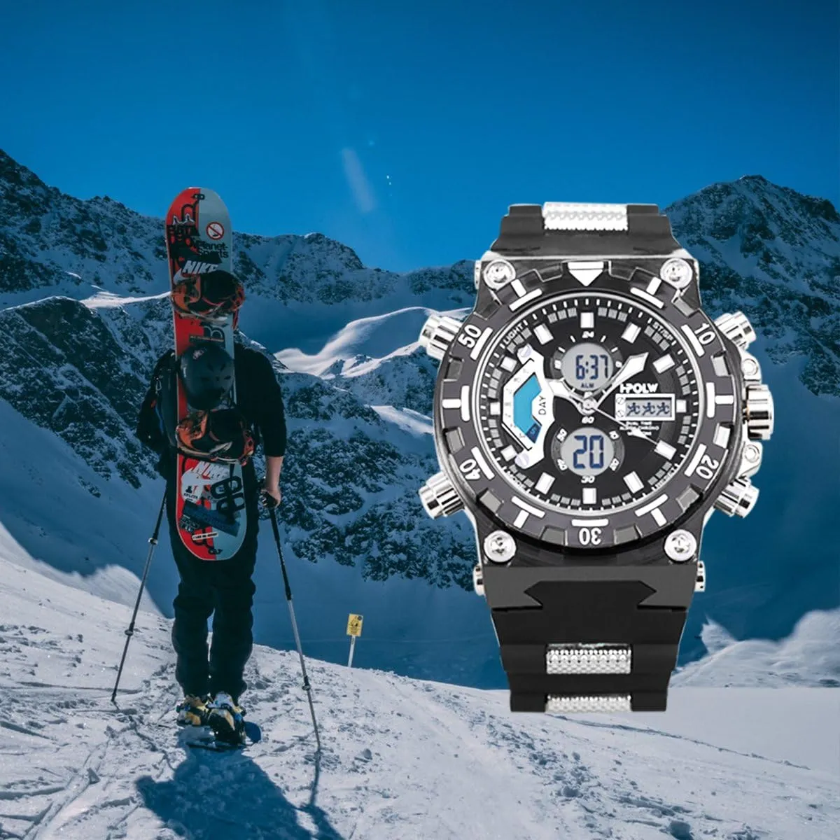 LED Digital Wrist Watch thermal eligible jumble SIBOSUN Mens Sports Watches, Multifunctional Military Watch, Stopwatch Waterproof Big Face 