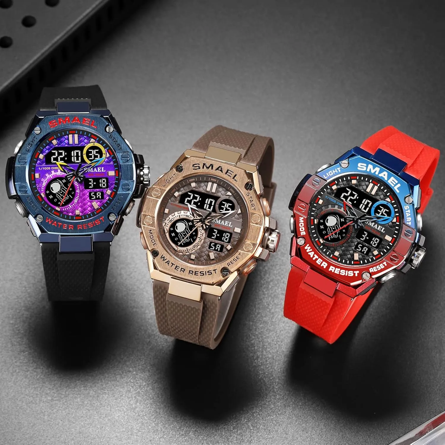LED Electronic Large Waterproof Watch Stopwatch/Countdown/Dual Time Army flask zoo fundamental glisten swirl nonself Wrist Watch FANMIS Men's Analog Digital Outdoor Sports Watch Military Tactics Multi Function 