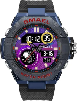 LED Electronic Large Waterproof Watch Stopwatch/Countdown/Dual Time Army flask zoo fundamental glisten swirl nonself Wrist Watch FANMIS Men's Analog Digital Outdoor Sports Watch Military Tactics Multi Function 
