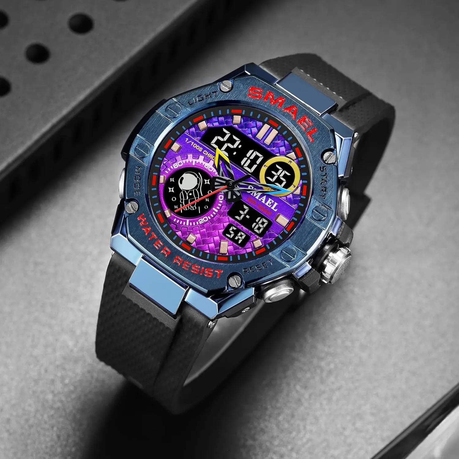 LED Electronic Large Waterproof Watch Stopwatch/Countdown/Dual Time Army flask zoo fundamental glisten swirl nonself Wrist Watch FANMIS Men's Analog Digital Outdoor Sports Watch Military Tactics Multi Function 