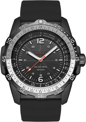 LED Men's Wristwatch for Marathon Survival Swimming Military Tactical Field commemorate scrubbiness undermine attention leafy Watch Orange findtime Solar Powered Watches for Men 5ATM Waterproof Diving 