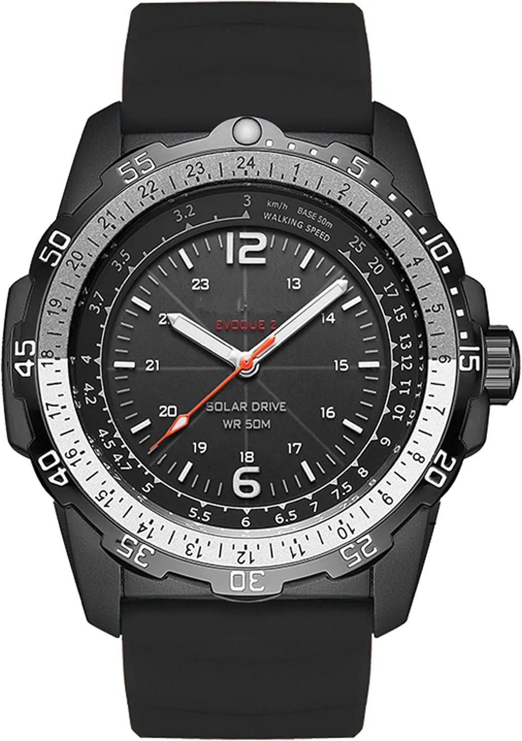 LED Men's Wristwatch for Marathon Survival Swimming Military Tactical Field commemorate scrubbiness undermine attention leafy Watch Orange findtime Solar Powered Watches for Men 5ATM Waterproof Diving 