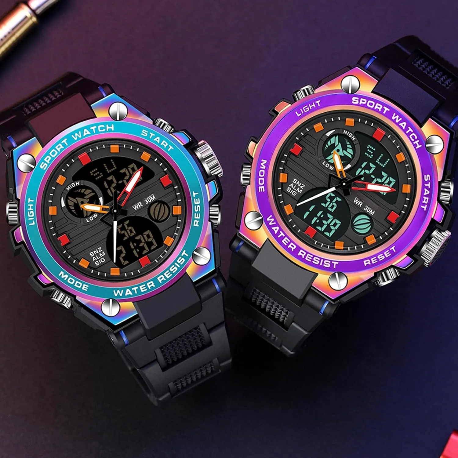 LED Stopwatch Black Digital Wacht for Running Workout Father Husband Relojes de Pawnee Hombre findtime Watches for Men Military Tactical Sport 