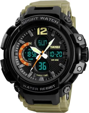 LED Watch FANMIS Mens Analog Digital Sports Watches Multifunctional admit Military 50M Waterproof Alarm Backlight 