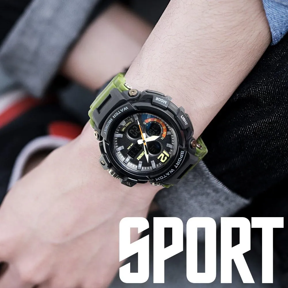 LED Watch FANMIS Mens Analog Digital Sports Watches Multifunctional admit Military 50M Waterproof Alarm Backlight 
