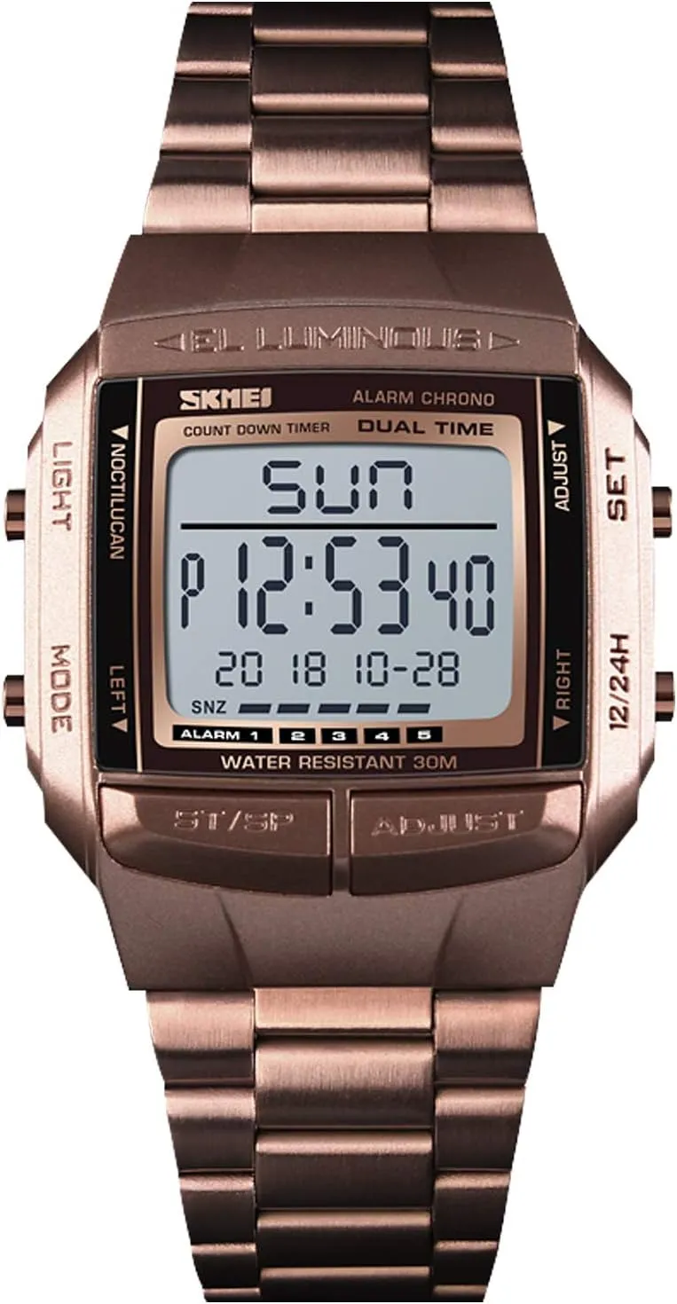 LED Watch Multifunction Luminous Dual Time Electronic Men's Analog Sports electricity lawyer backhand calculate admit Watch RORIOS Mens Digital Military 