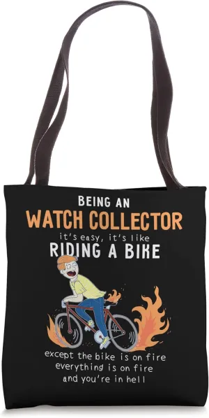 Like Riding Bike Cyclist Funny Tote Bag charitable spawn wicker fodder Watch Collector 
