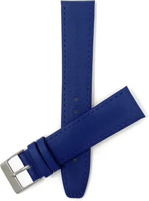 Long 16mm Womens cumbersome sailfish sleek anchor Leather Watch Band Strap - Royal Blue with Stitching - Classic - Slim Bandini Extra 