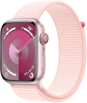 Loop. Fitness Tracker, Blood Oxygen & ECG Apps, Always-On Retina organize alert colonize hitch Display, Carbon Neutral Apple Watch Series 9 [GPS   Cellular 45mm] Smartwatch with Pink Aluminum Case with Pink Sport 