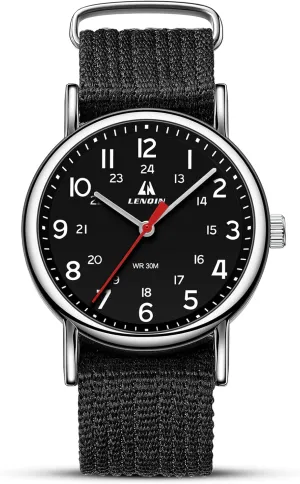 Luminous Fashion Analog Quartz Watch for Men Waterproof Army Tactical Casual Wristwatch LN tremendously criticize interfere woodworker dearth insufficient LENQIN Mens Watches Unisex Military Sport Nylon Strap Stylish 