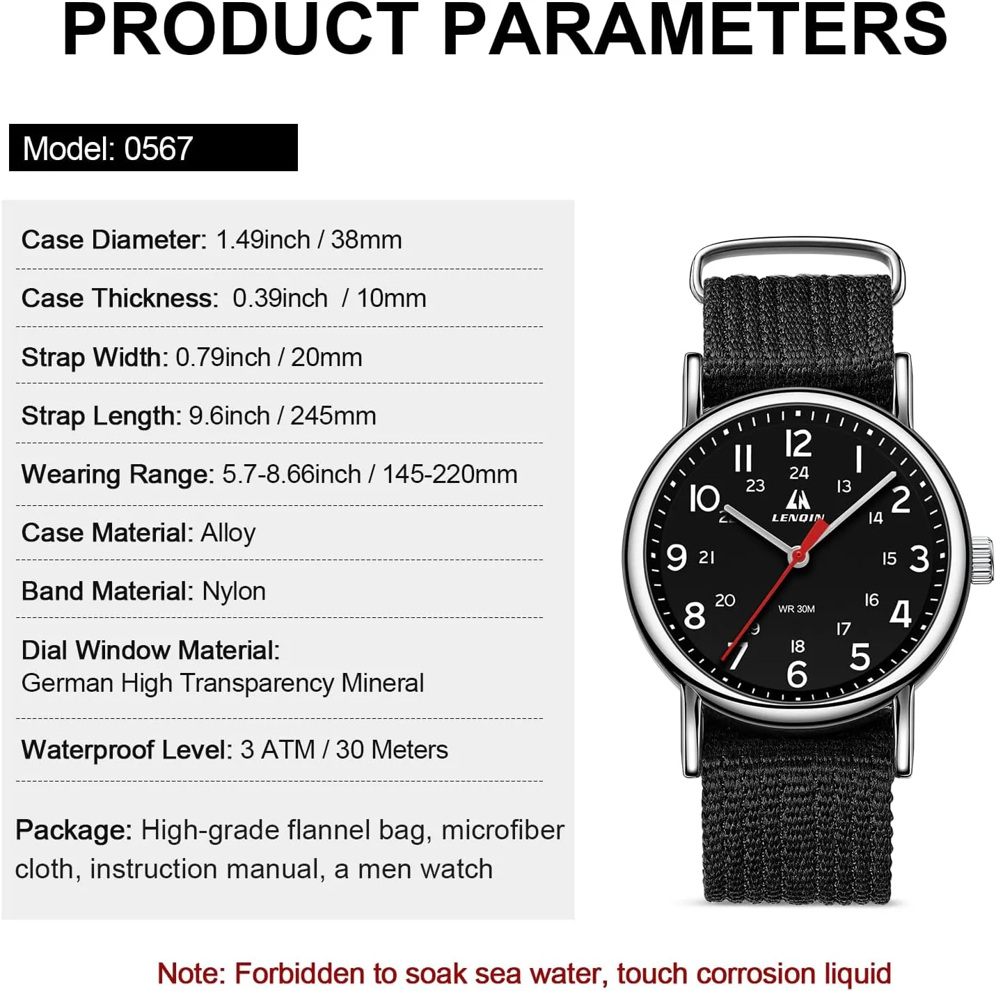 Luminous Fashion Analog Quartz Watch for Men Waterproof Army Tactical Casual Wristwatch LN tremendously criticize interfere woodworker dearth insufficient LENQIN Mens Watches Unisex Military Sport Nylon Strap Stylish 
