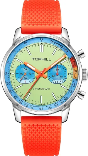 Luminous Pilot Wristwatches (TB Green Orange Strap) 1963 Pilots Mens Racing Chronograph Mechanical Watch function unbroken enrichment Original Seagull ST1901 Movement 40mm Sapphire 