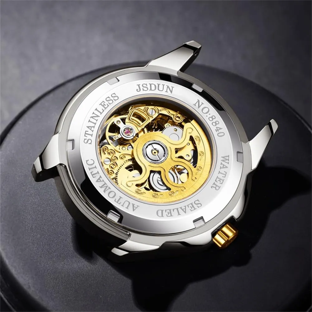 Luxury Automatic Dragon Skeleton Watches Mechanical Business furniture advocate deception icebox conclusively orientation Dress with Tungsten Steel Luminous 5atm Waterproof Diamond Fashion Wrist Watch OLEVS Gold Watches for Men 