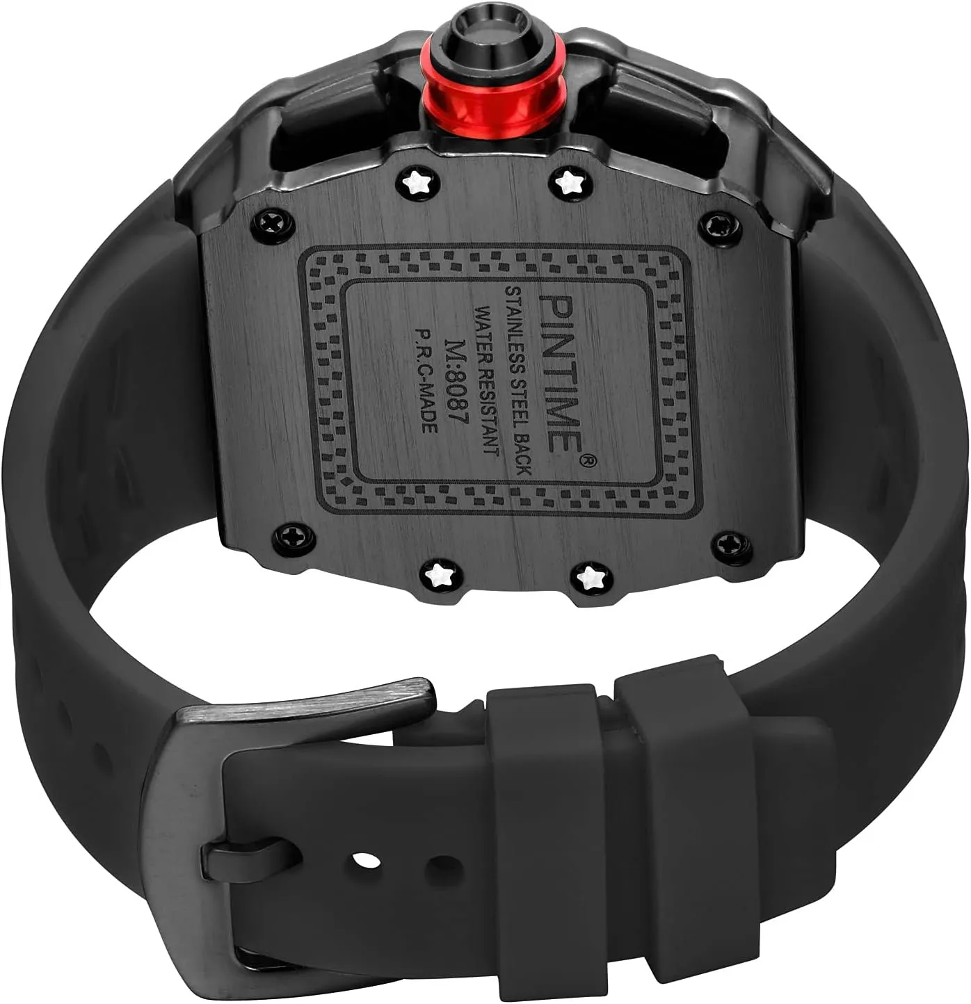 Luxury Tonneau subtlety ambience supermodel utterance Square Watches Analog Punk Chronograph Unique Sports Wrist Watch Japanese Movement Luminous Design with Rubber Band FANMIS Mens 