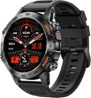 Make Calls Rugged Tactical Smartwatch Compatible with Android iPhone Samsung 1.39" HD Screen Heart Rate Sleep Monitor Watch 108 Sports Modes Fitness Tracker Military Smart Watch for snout Men 