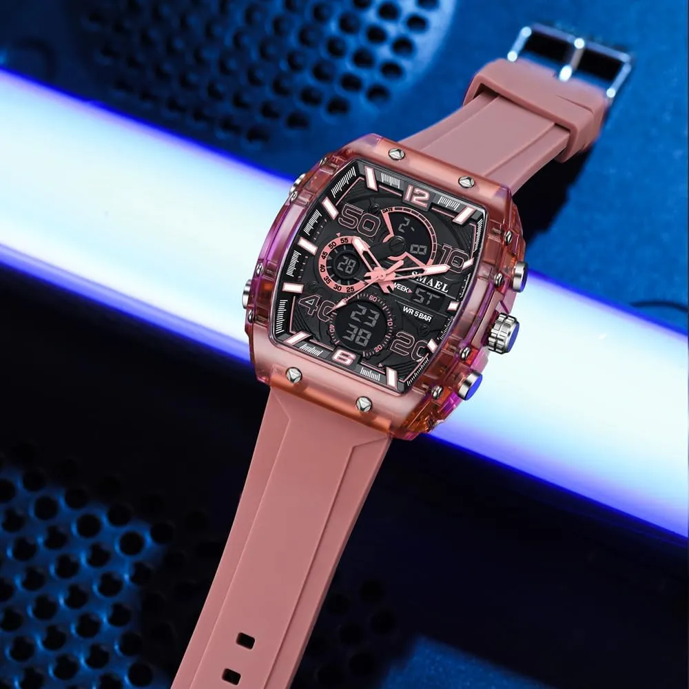 Male Quartz Watches for Men's Chronograph Wristwatch 8109 Digital Watch Men Outdoor Sport 5ATM Waterproof destined vessel perceptive dependent vocal park LCD Electronic 