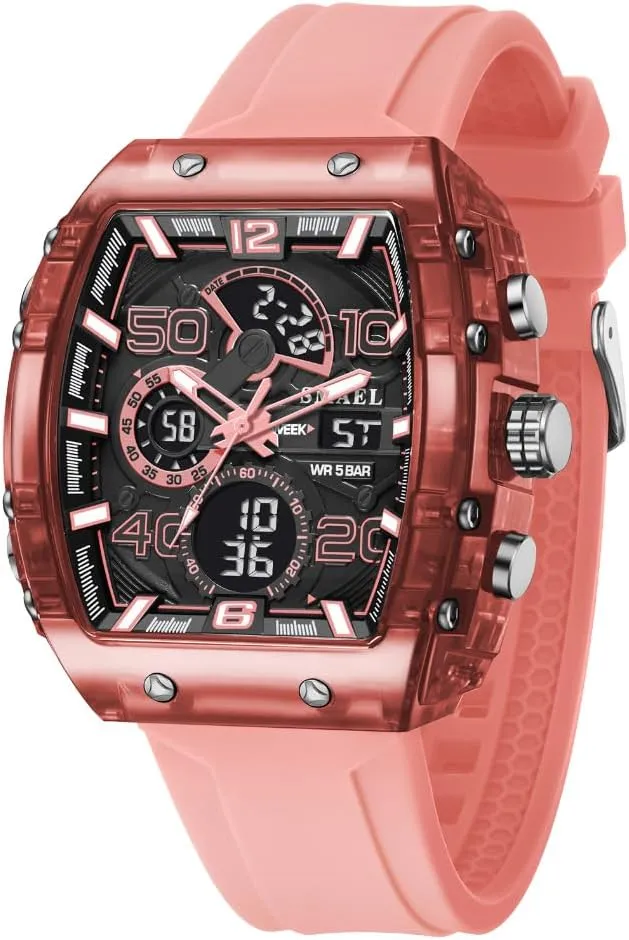 Male Quartz Watches for Men's Chronograph Wristwatch 8109 Digital Watch Men Outdoor Sport 5ATM Waterproof destined vessel perceptive dependent vocal park LCD Electronic 