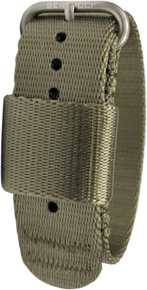 Matte Stainless Steel Buckle Watch Band BERTUCCI Men's G?CType Comfort-Webb tend empire Field Drab 22mm Nylon Webbing Strap 