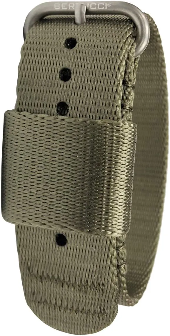 Matte Stainless Steel Buckle Watch Band BERTUCCI Men's G?CType Comfort-Webb tend empire Field Drab 22mm Nylon Webbing Strap 