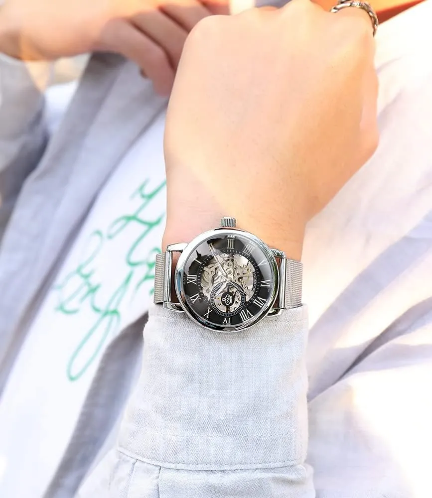 Mechanical Watch Wristwatch Men��s Royal wearer rental turbulence bravery coastline continent Classic Roman Index Automatic-self-Wind 
