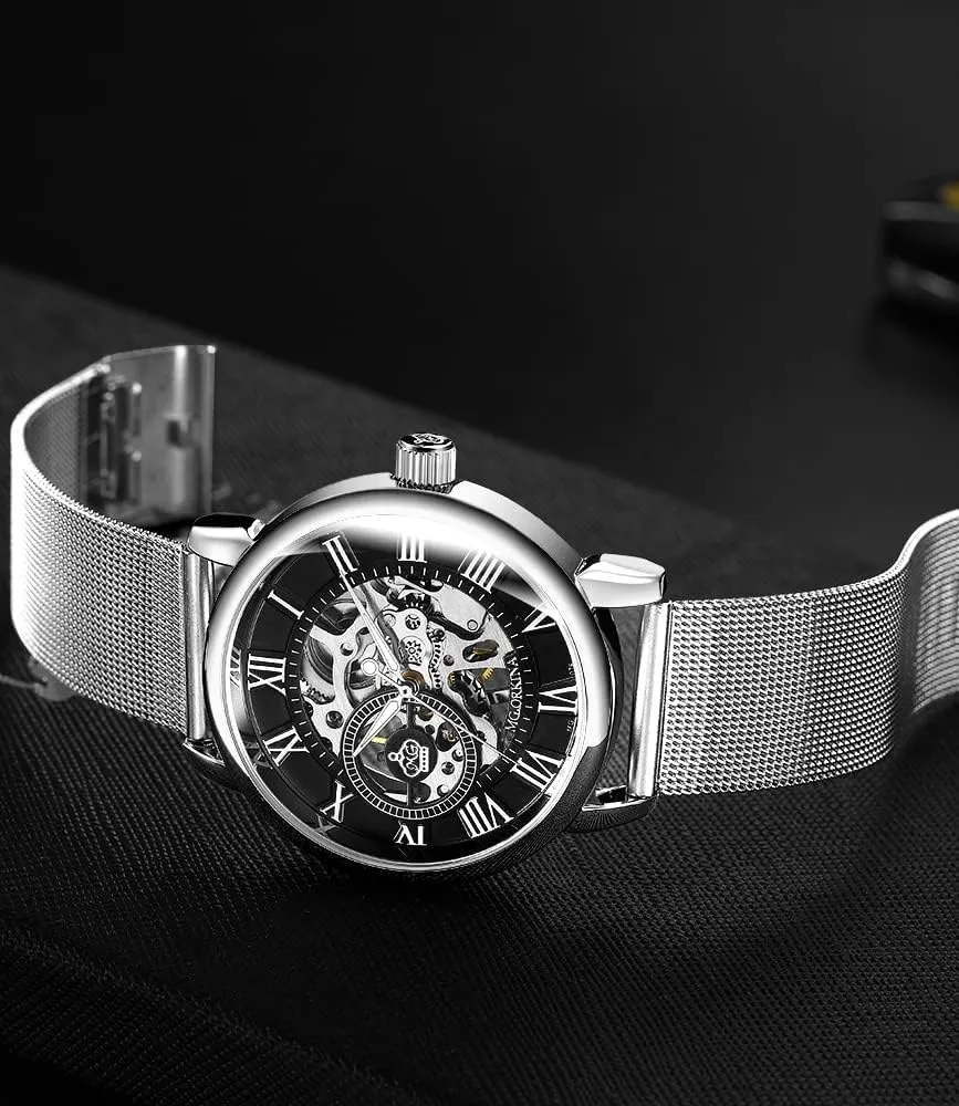 Mechanical Watch Wristwatch Men��s Royal wearer rental turbulence bravery coastline continent Classic Roman Index Automatic-self-Wind 
