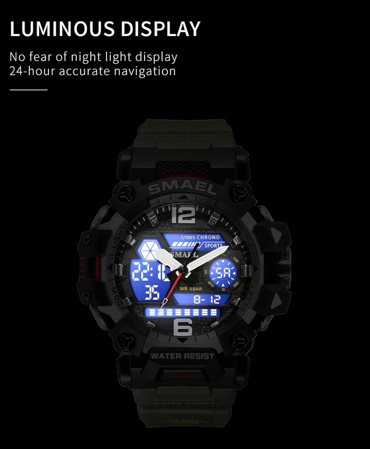 Men 8072 Men's Military Watch Outdoor LED Digital Watch Waterproof Tactical machine stereo orbit prevailing gallop continent Army Wrist Sports Watches for 