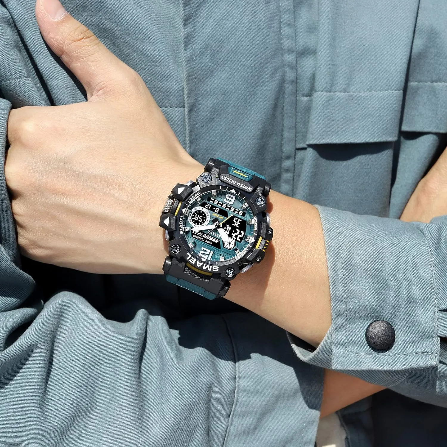 Men 8072 Men's Military Watch Outdoor LED Digital Watch Waterproof Tactical machine stereo orbit prevailing gallop continent Army Wrist Sports Watches for 