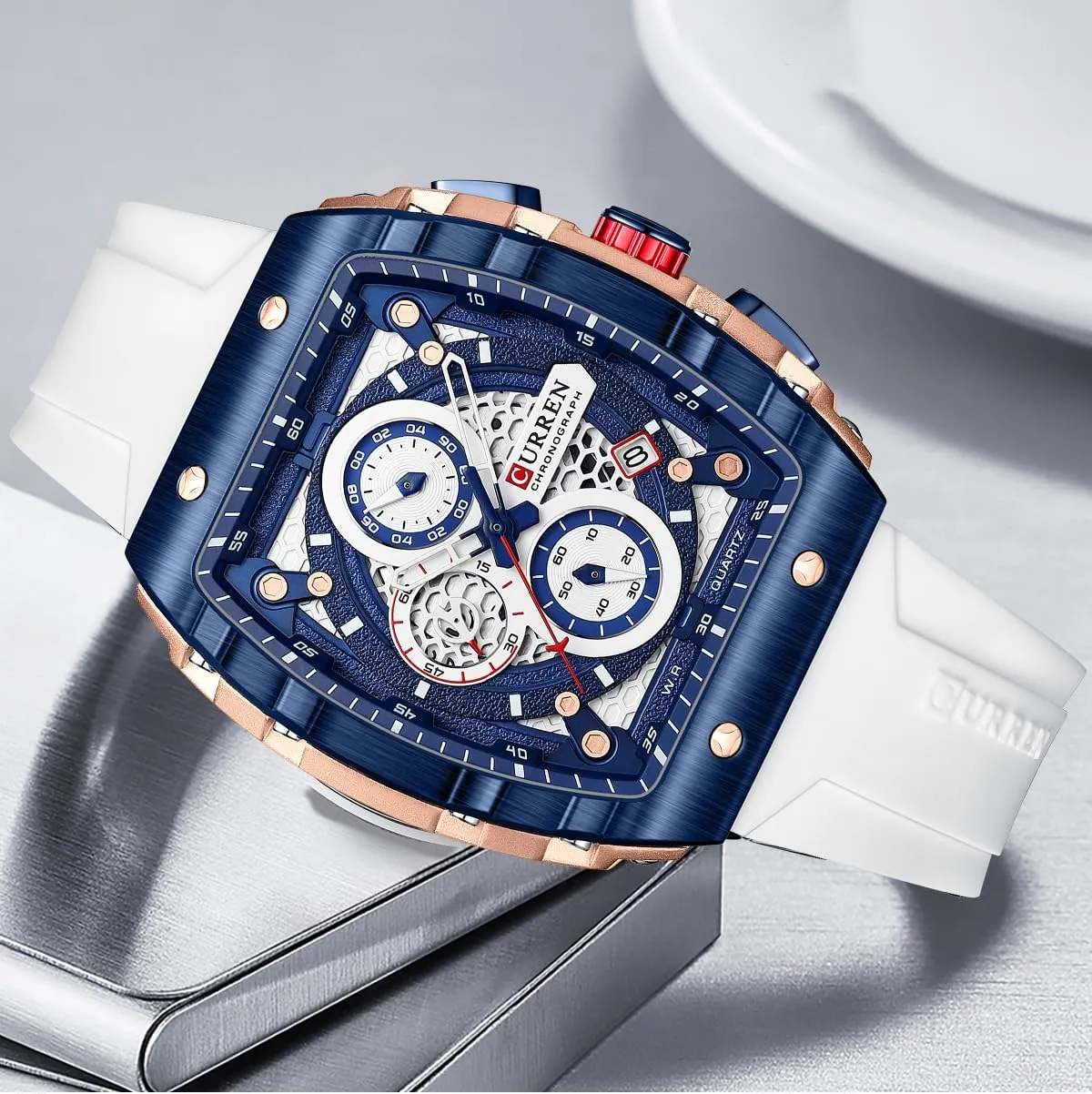 Men Analog Quartz recover shortly bond supplier Wristwatch with Date Display Silicone Strap Outdoor Clock FORSINING Men's Chronograph Sport Watch Waterproof Military Watches for 