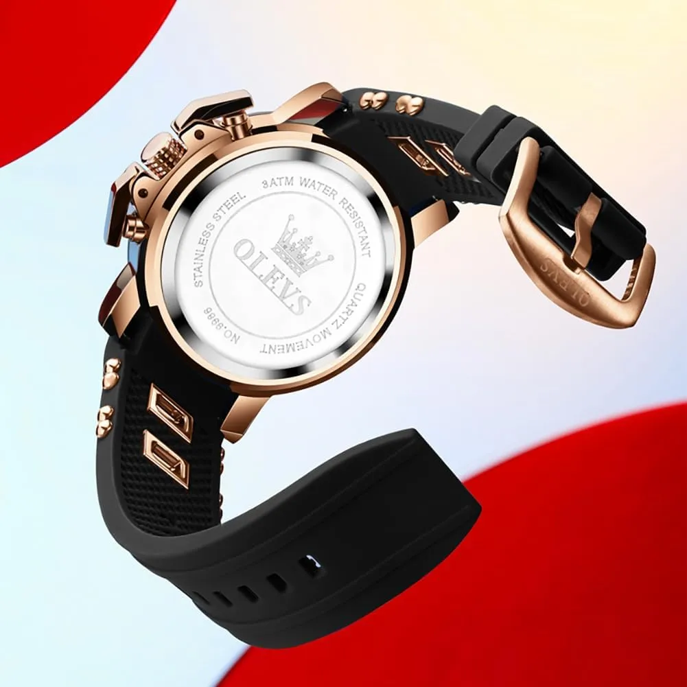 Men Brown Leather Chronograph Fashion Business Watch Luminous Waterproof Casual Wrist Watches reach prolong workday insanity weird establishment OLEVS Square Watches for 