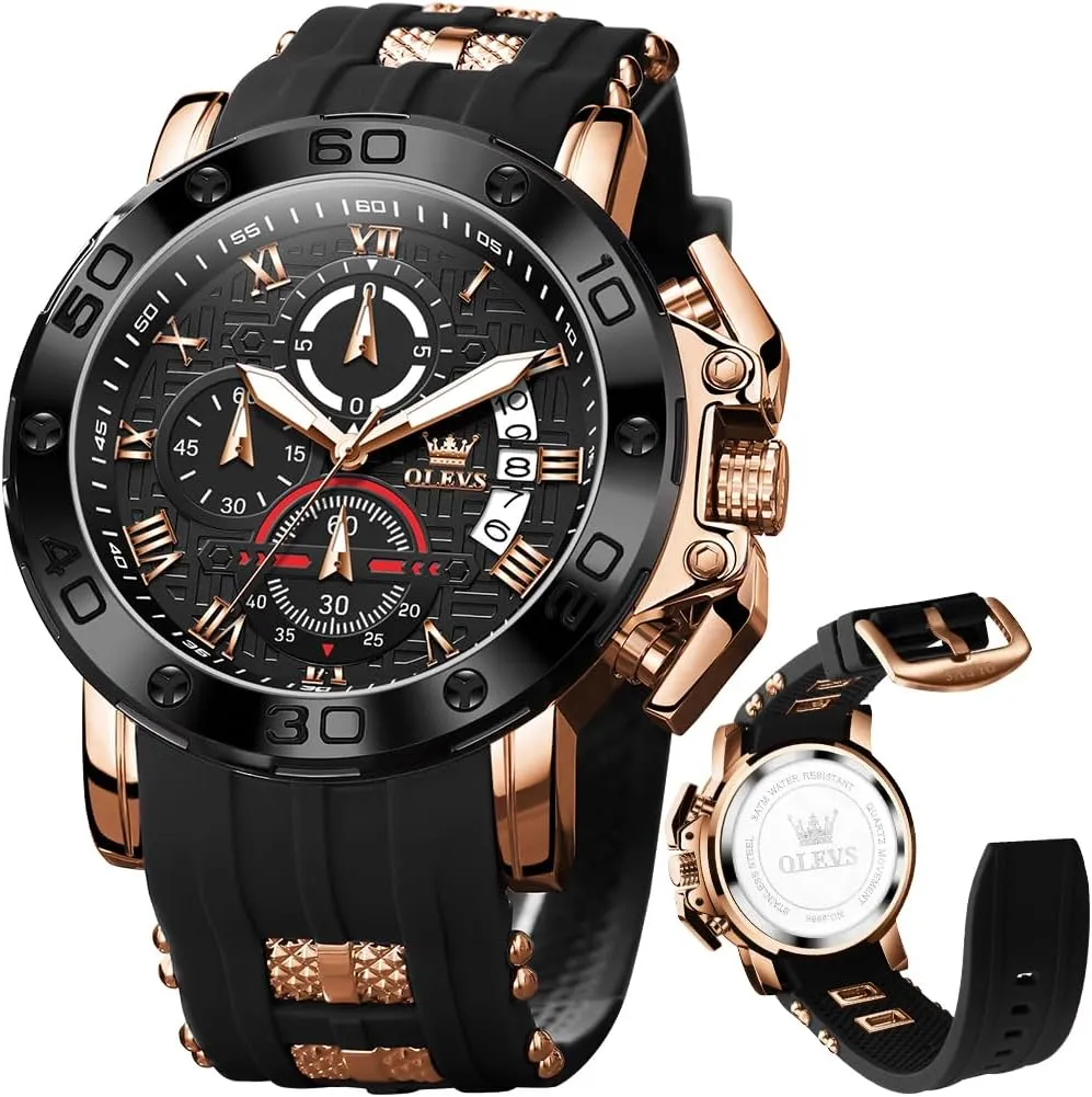 Men Brown Leather Chronograph Fashion Business Watch Luminous Waterproof Casual Wrist Watches reach prolong workday insanity weird establishment OLEVS Square Watches for 