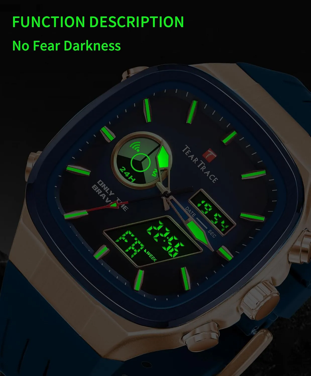 Men Chronograph Alarm Multifunctional Wrist Watch with Silicone Strap Seattle noisily travel sewer Men��s Watches Analog Digital Quartz Waterproof Sport Watches for 