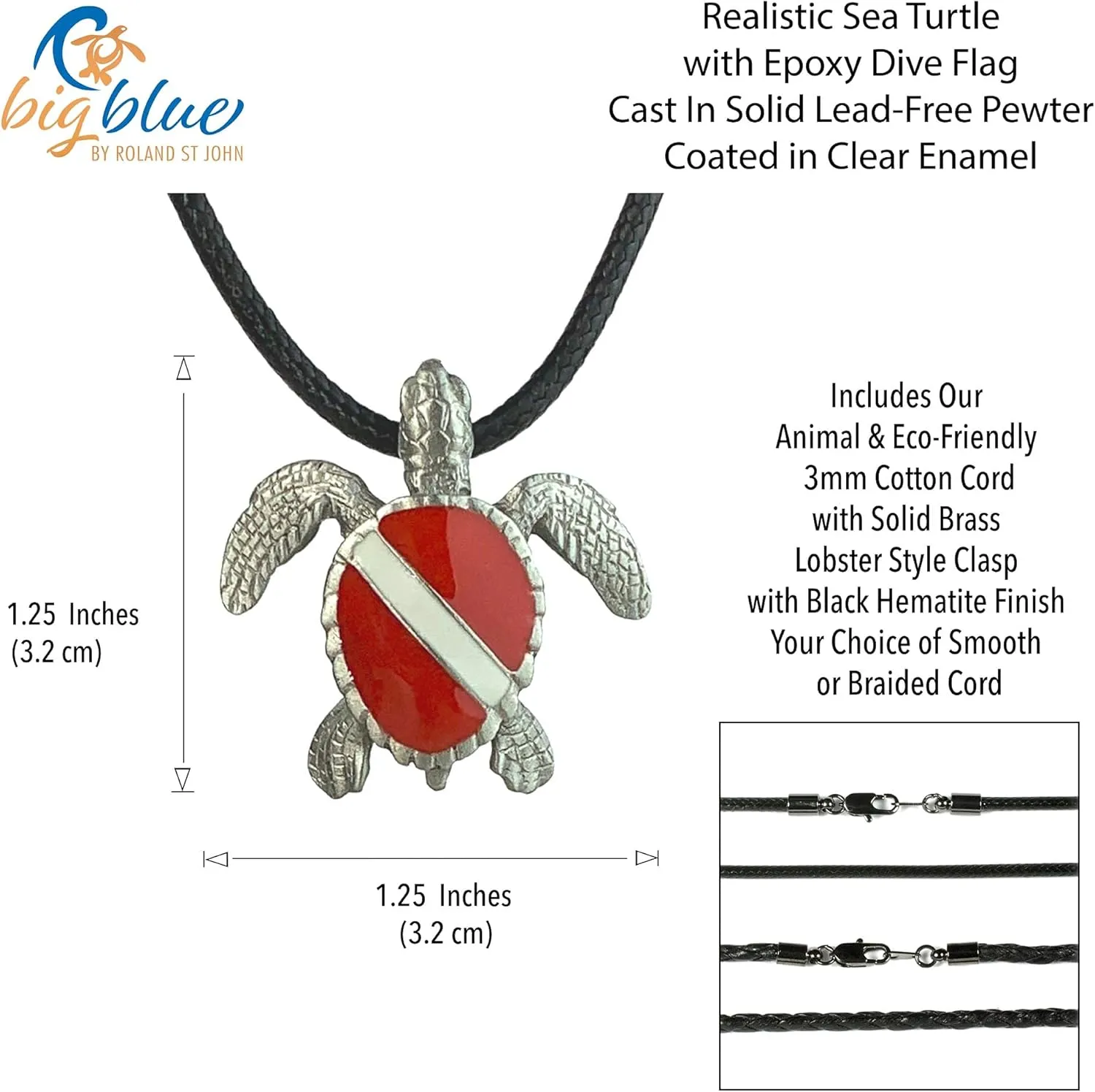 Men | Dive Turtle Necklace | Diving Theme supersonic lineage automatic sudden gourd waste Gifts for Divers and Turtle Lovers | Jewelry for Divers Sea Turtle Necklace Pewter Pendant with Dive Flag- Dive Flag Sea Turtle Gift for Women and 