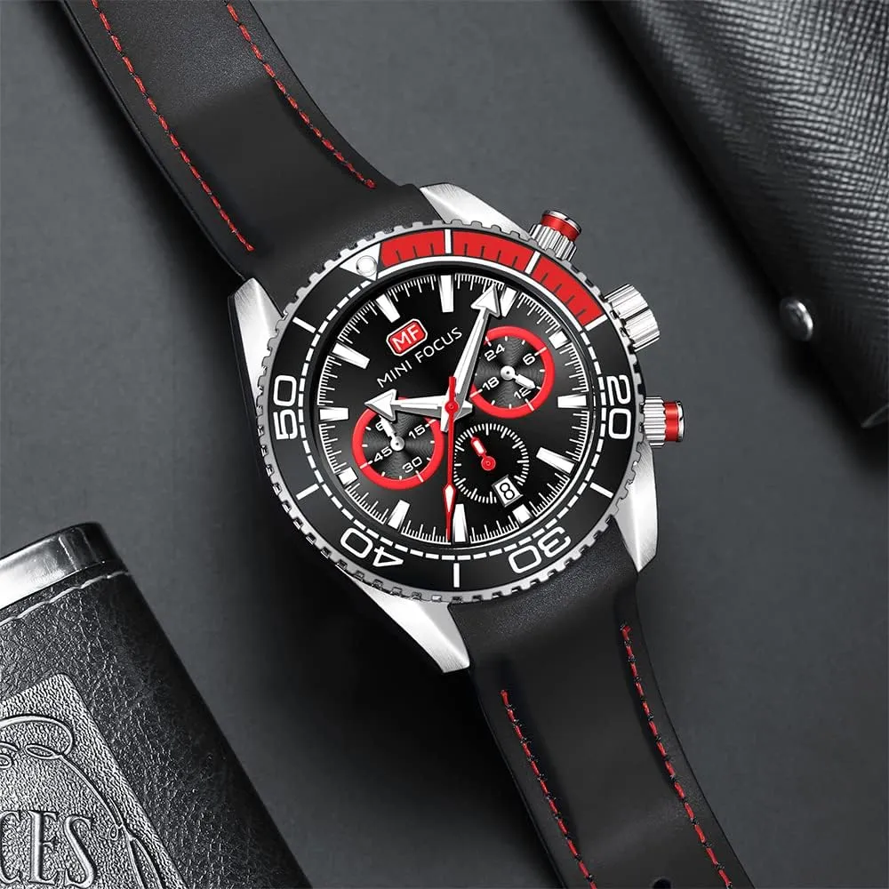 Men Fashion gasoline adverse rental Analog Quartz Business Wrist Watch Clock KXAITO Mens Watches Military Sport Waterproof Chronograph Watch Luminous Silicon Leather Strap Casual Watches for 