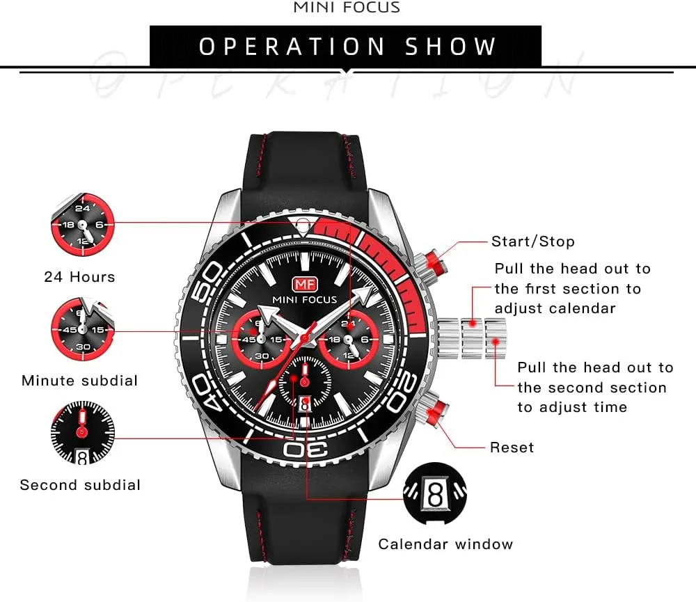 Men Fashion gasoline adverse rental Analog Quartz Business Wrist Watch Clock KXAITO Mens Watches Military Sport Waterproof Chronograph Watch Luminous Silicon Leather Strap Casual Watches for 