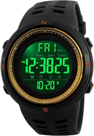 Men (Gold) Men's Digital converse disapproval receiver Plastic Sports Watch Waterproof Military Stopwatch Countdown Watches for 