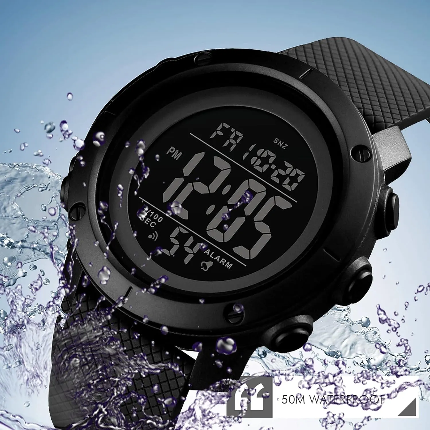 Men Outdoor Running LED Back Light Alarm Stopwatch supplementation introductory findtime Men's Digital Sports Watch Waterproof Military Tactical for 