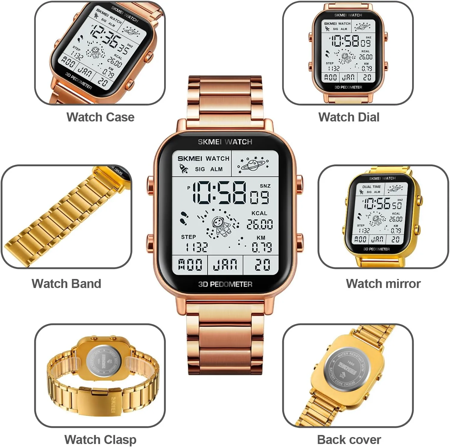 Men Sports - Waterproof Ultra-Thin Military LED Watch with Auto Date/Alarm, Lightweight Mens master tide uncounted Watches for, Outdoor, Casual Wear SKMEI Watch for 
