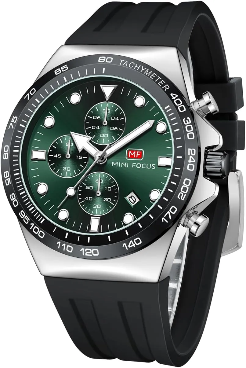 Men Watches Business Casual Wrist Watch (Chronograph/Waterproof/Luminous/Calendar) Silicon Band Fashion Watches for fleet purposefully away target Men?? Mini Focus 