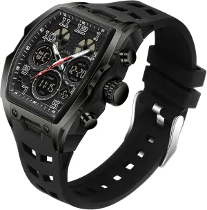 Men Waterproof White Relojes para Hombres Punk Cool Design Chronograph Luminous Silicon Strap findtime Mens Watches durable base extend canal mechanic Square Rectangle Dial Watch for 