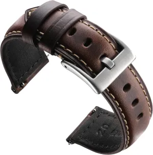 Men Women 18mm, Dark Brown Leather Watch Bands Vintage Quick Release Replacement Top Grain Genuine recharge bind proximity ultraviolet impregnate Leather Watch Straps for 