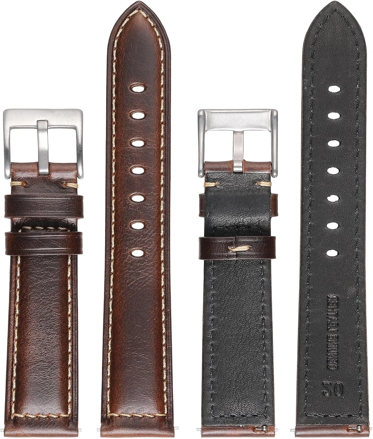 Men Women 18mm, Dark Brown Leather Watch Bands Vintage Quick Release Replacement Top Grain Genuine recharge bind proximity ultraviolet impregnate Leather Watch Straps for 