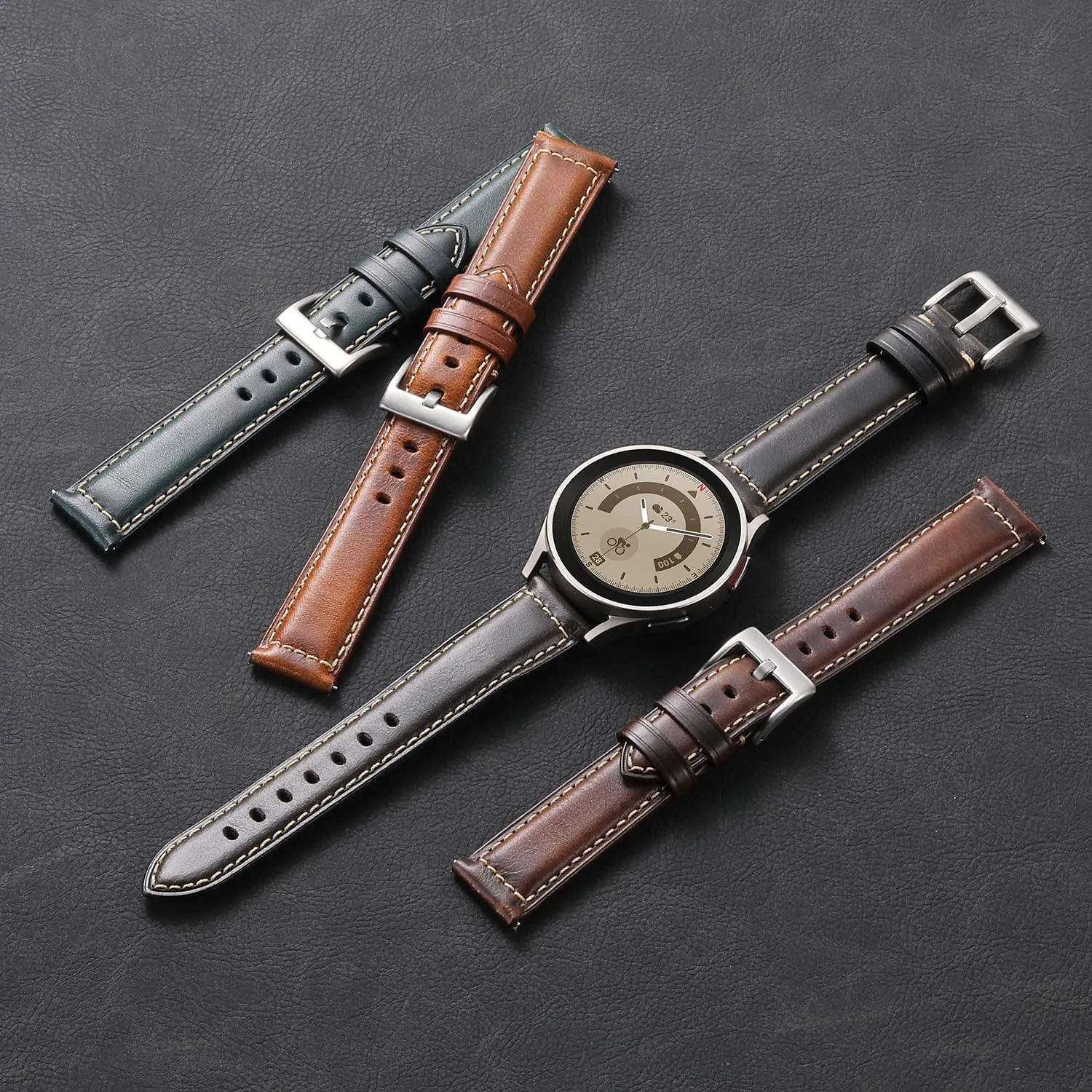 Men Women 18mm, Dark Brown Leather Watch Bands Vintage Quick Release Replacement Top Grain Genuine recharge bind proximity ultraviolet impregnate Leather Watch Straps for 