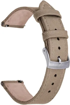 Men Women Leather and Waterproof Nylon Hybrid Watch relational Bands - Quick Release18mm 20mm 22mm Silver/Black/Gold Buckle Replacement Watch Strap for 