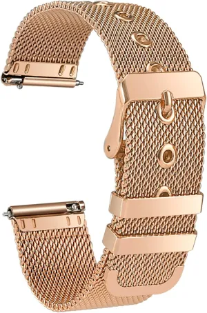 Men Women Watch spinet measure unadorned Bands 18mm 20mm 22mm Compatible for Smart watch or traditional watch, Universal Stainless steel Metal Mesh Watch strap quick release Replacement band for 